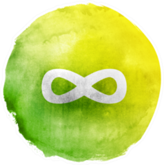 Abstract Watercolor Hand Paint Sign Infinity In Green Sticker