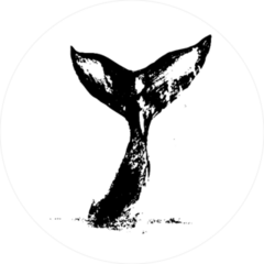 Abstract Whale Tail Circle Sticker