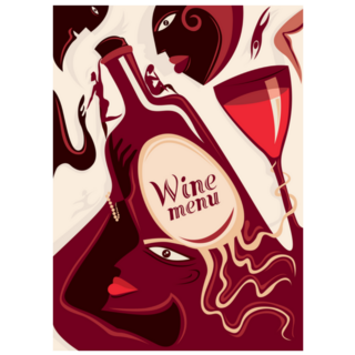 Abstract Wine Menu Poster Sticker