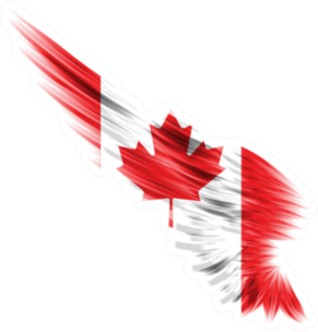 Abstract Wing With Canada Flag Sticker