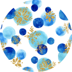 Abstract Winter Pattern Glittering Snowflakes Sticker 