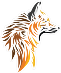 Abstract Wolf Profile Sticker
