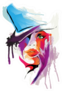 Abstract Woman Face In Painting Sticker