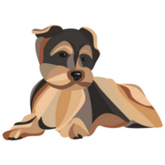 Abstract Yorkshire Terrier Sticker