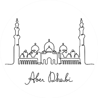 Abu Dhabi Continuous Line Illustration Sticker