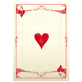 Ace Of Hearts Grunge Card Sticker