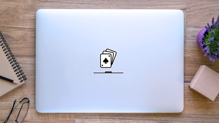 Ace of Spades Cards Transfer Sticker on a Laptop (New) example