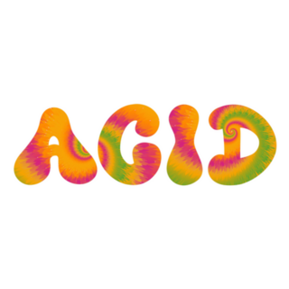 Acid Tie Dye Psychedelic Hippie Lettering Sticker