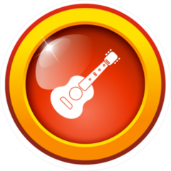 Acoustic Guitar Icon Button Sticker