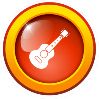 Acoustic Guitar Icon Button Sticker