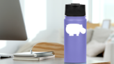 Addorable Hippopotamus Sticker on a Water Bottle (New) example