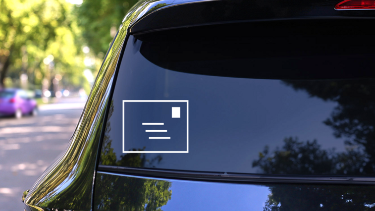 Addressed Envelope With Postage Sticker on a Rear Car Window (New) example