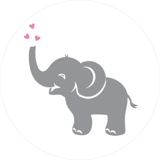 Adorable Baby Elephant With Hearts Sticker