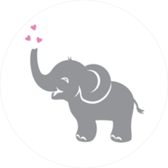 Adorable Baby Elephant With Hearts Sticker