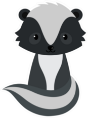 Adorable Cartoon Sitting Skunk Sticker