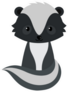 Adorable Cartoon Sitting Skunk Sticker