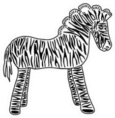 Adorable Cartoon Zebra Side View Sticker