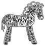 Adorable Cartoon Zebra Side View Sticker