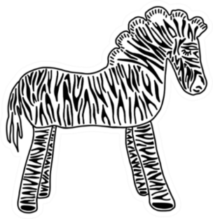 Adorable Cartoon Zebra Side View Sticker