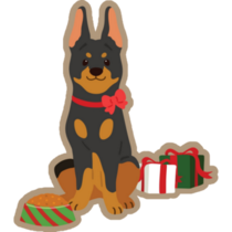 Adorable Christmas Doberman Sticker