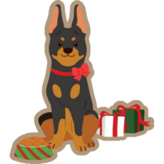 Adorable Christmas Doberman Sticker