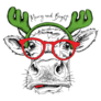 Adorable Cow In A Moose Sticker