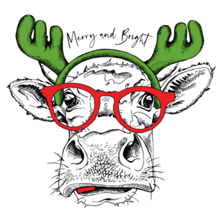 Adorable Cow In A Moose Sticker