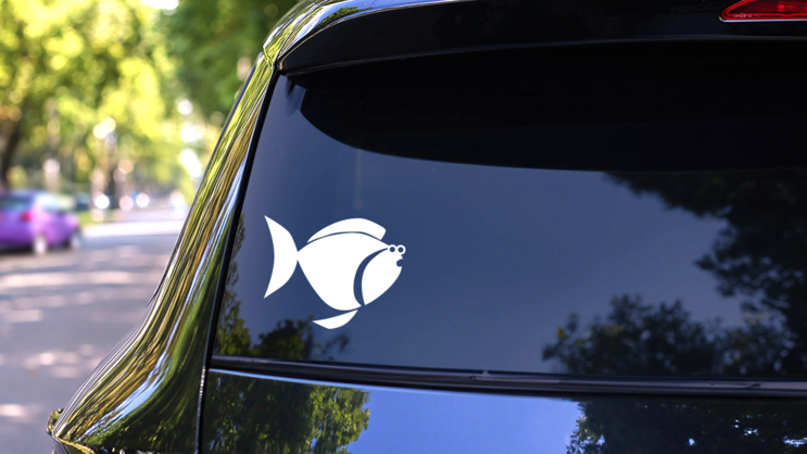 Adorable Fish Sticker on a Rear Car Window (New) example