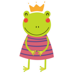 Adorable Frog Princess Sticker