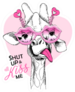 Adorable Giraffe Shut Up & Kiss Me Sticker
