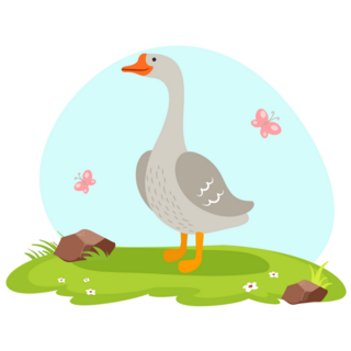 Adorable Goose Summer Sticker