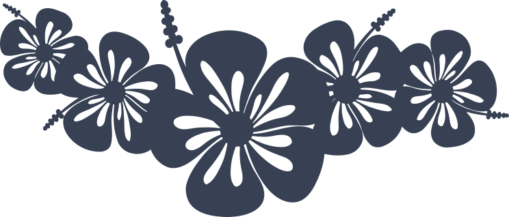 Adorable Hibiscus Flowers Border Sticker