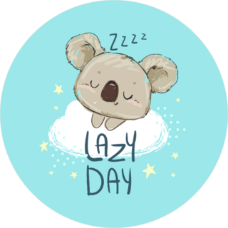 Adorable Lazy Day Sleeping Koala Sticker