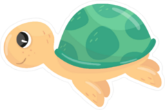 Adorable Little Swimming Turtle Sticker
