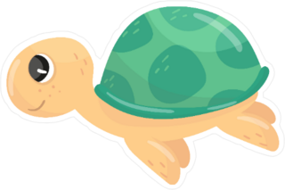 Adorable Little Swimming Turtle Sticker