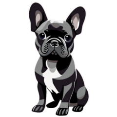 Adorable Looking Black French Bulldog Sticker