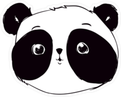 Adorable Panda Illustration Sticker