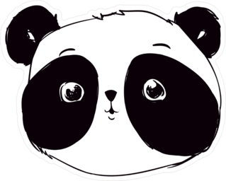 Adorable Panda Illustration Sticker
