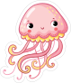 Adorable Pink Jellyfish Sticker