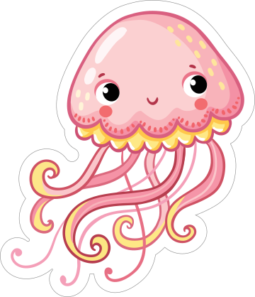 Adorable Pink Jellyfish Sticker