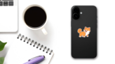Adorable Shiba Inu Sticker on a Phone (New) example