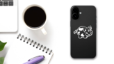 Adorable Spotted Pig Sticker on a Phone (New) example