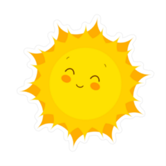Adorable Sun Face Sticker