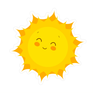 Adorable Sun Face Sticker