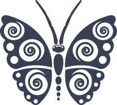Adorable Swirly Butterfly Sticker