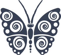 Adorable Swirly Butterfly Sticker