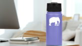 Adult Elephant Sticker on a Water Bottle (New) example