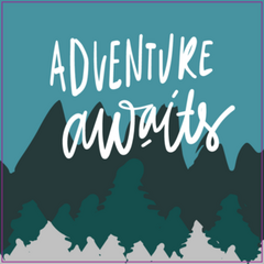 Adventure Awaits. Adventure Quote Sticker. 