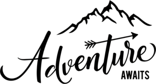 Adventure Awaits Typography Mountain Sticker