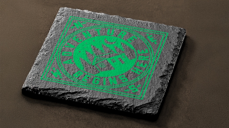 Adventure Begins Here Custom Slate Coaster